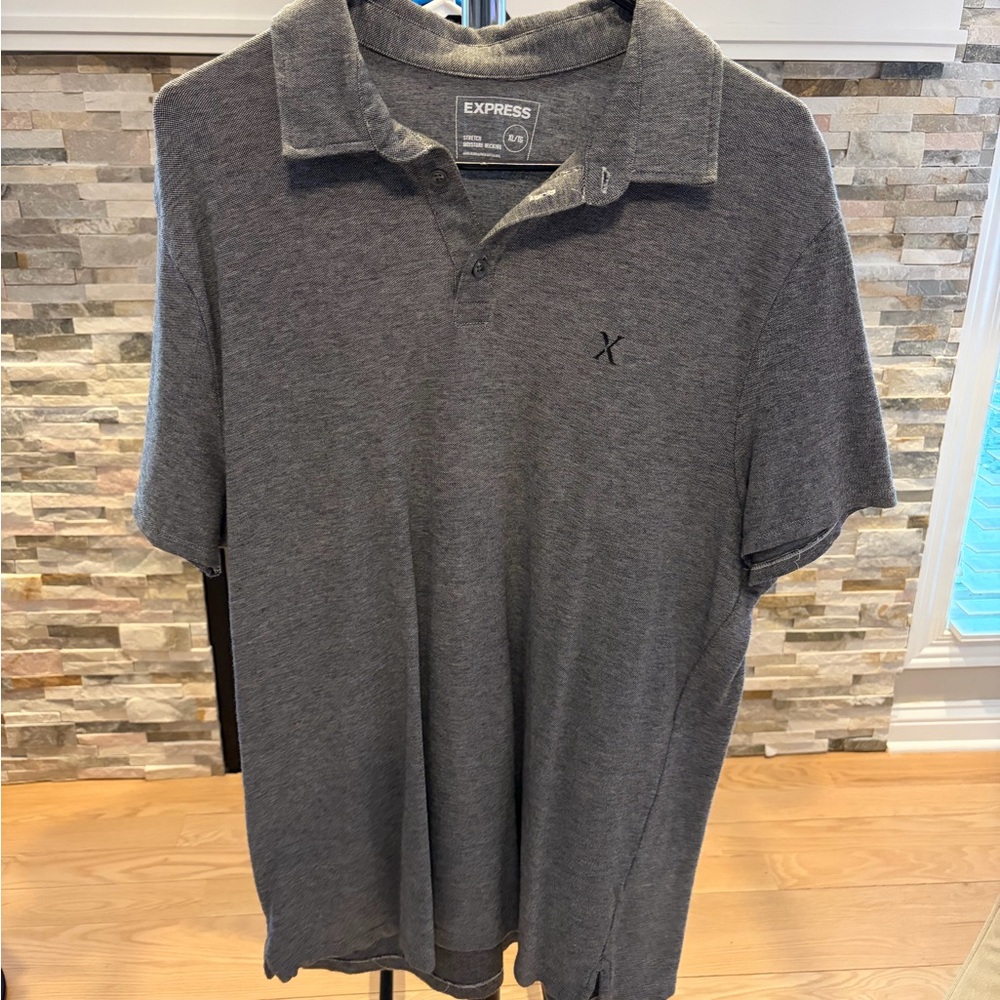 Express Men's Charcoal Polo Shirt